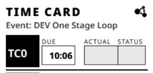 UI for the rally timecard.